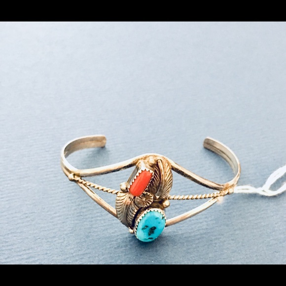 Sterling silver cuff bracelet boho - Picture 2 of 6